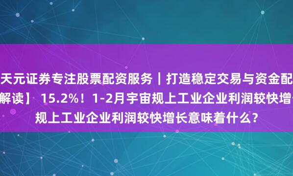 天元证券专注股票配资服务｜打造稳定交易与资金配置体系 【新华解读】 15.2%！1-2月宇宙规上工业企业利润较快增长意味着什么？